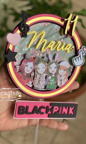 Topo de Bolo Black Pink