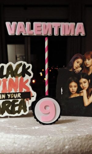 Topo de Bolo Black Pink