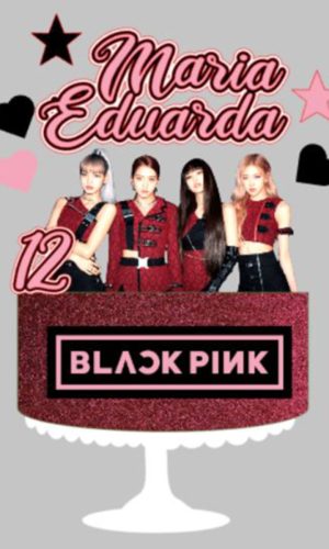 Topo de Bolo Black Pink