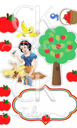 Topo de Bolo Branca de Neve