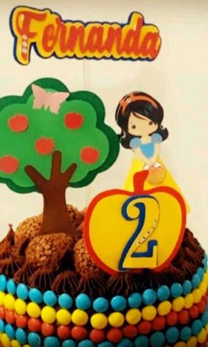 Topo de Bolo Branca de Neve