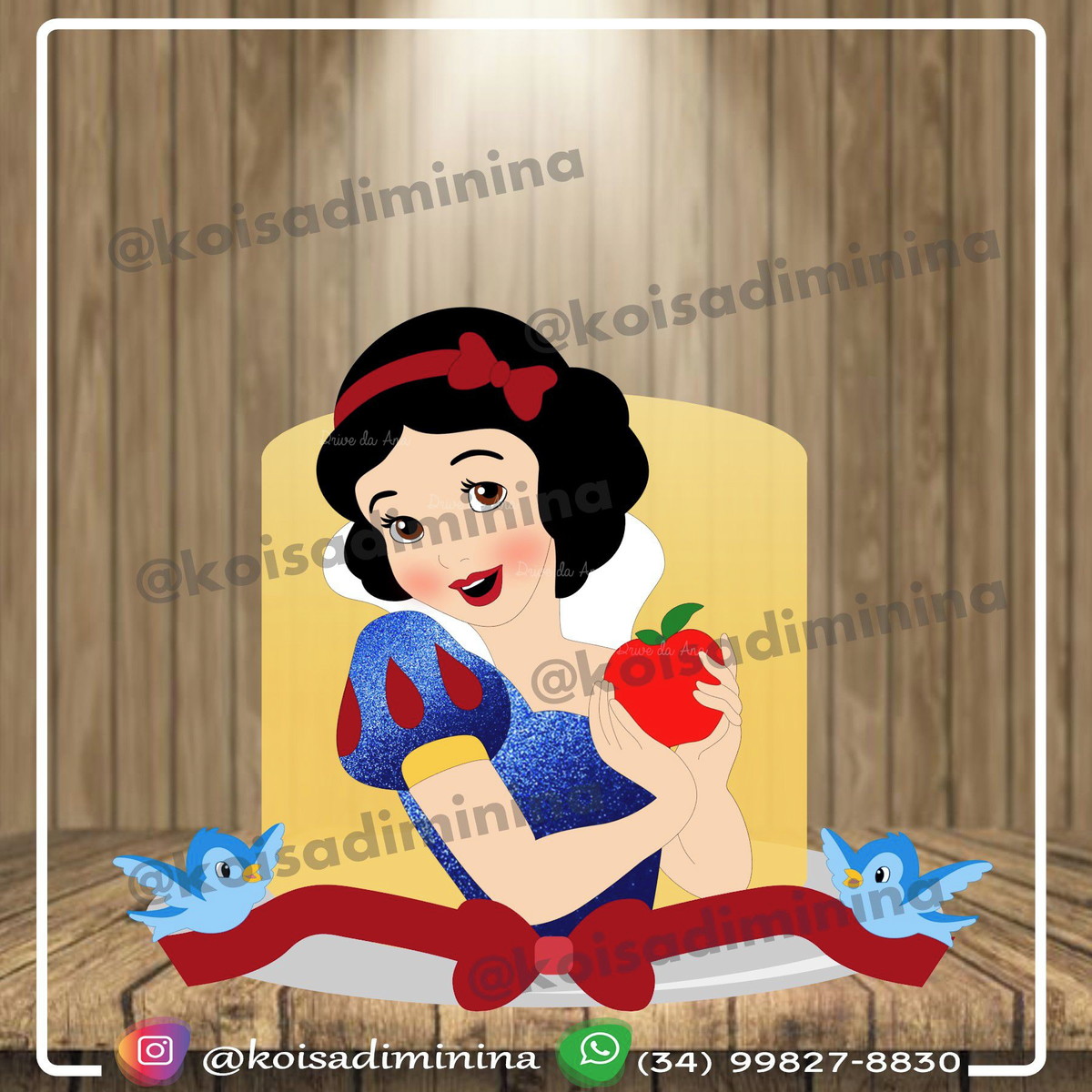 Topo De Bolo Branca De Neve