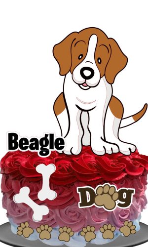 Topo de Bolo Cachorrinho (Beagle)