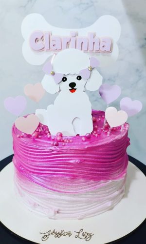 Topo de Bolo Cachorrinho (poodle)