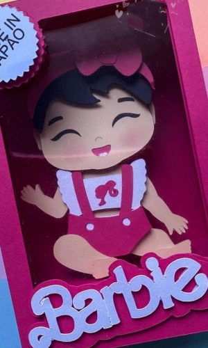 Topo de Bolo Caixa de Boneca Barbie