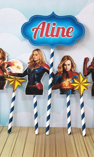 Topo de Bolo Capitã Marvel