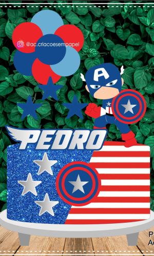 Topo de Bolo Capitão América