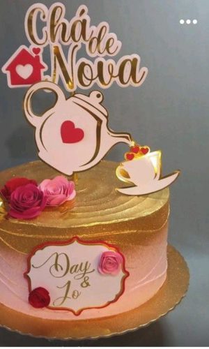 Topo de Bolo Chá de Casa Nova