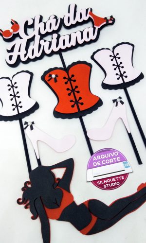 Topo de Bolo Chá de Lingerie