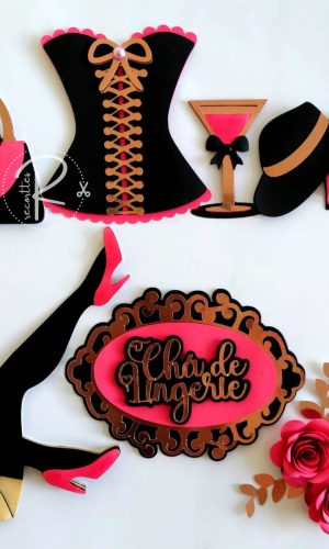 Topo de Bolo Chá de Lingerie