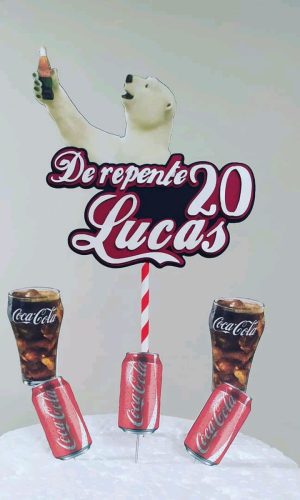 Topo de Bolo Coca cola