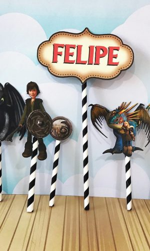 Topo de Bolo Como Treinar Seu Dragão