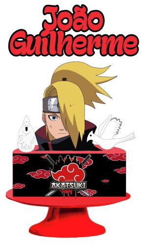 Topo de Bolo Deidara Akatsuki