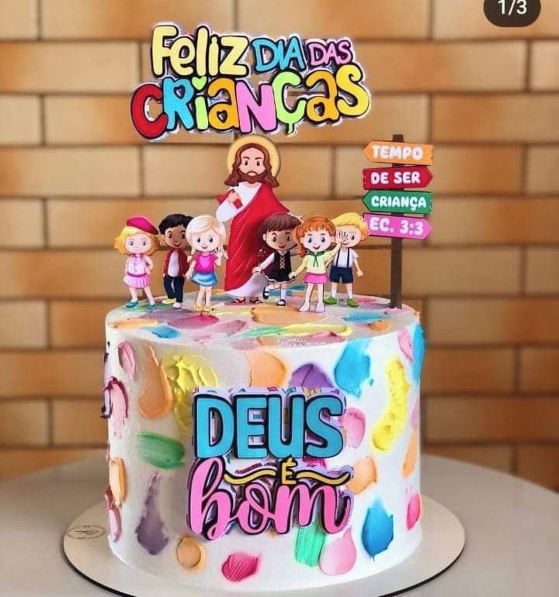 Topo de Bolo Deus É Bom