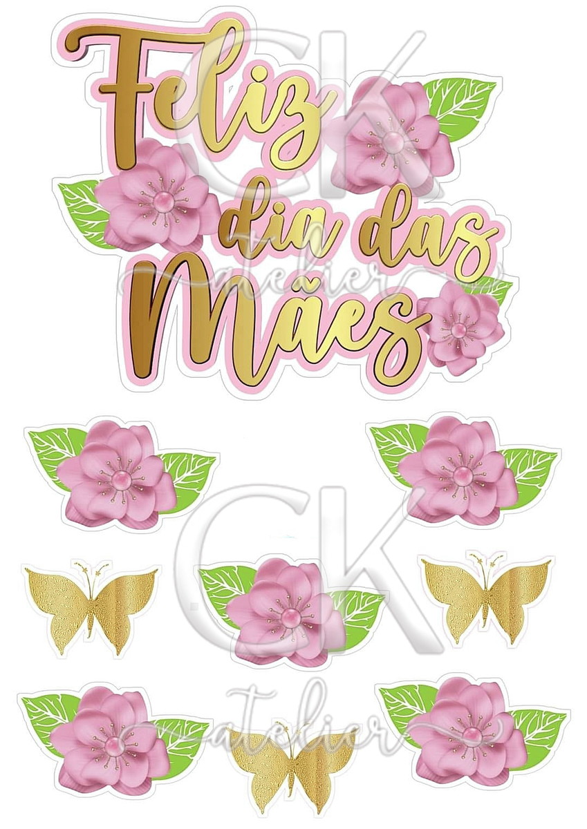 Topo de Bolo Dia das mães