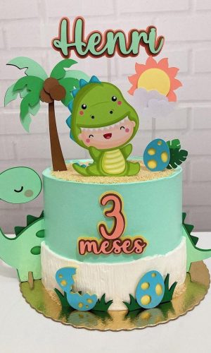 Topo de Bolo Dino Cute