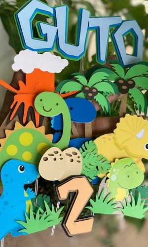 Topo De Bolo Dino Cute
