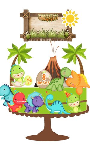 Topo de Bolo Dinossauro