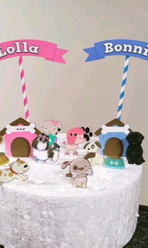 Topo de Bolo Dogs Cute