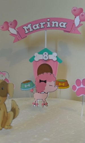 Topo de Bolo Dogs Cute