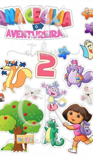 Topo de Bolo Dora Aventureira