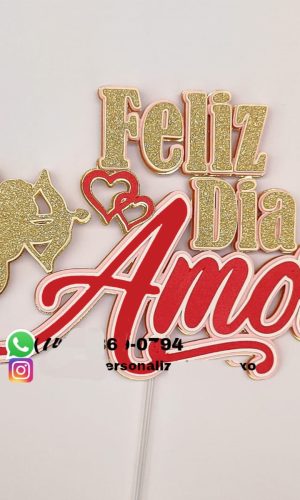Topo de Bolo Eu te Amo