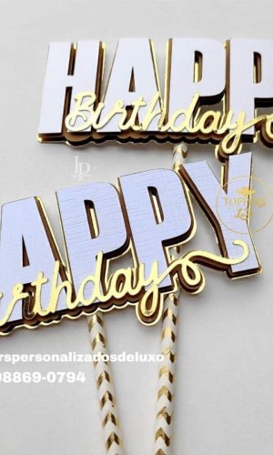 Topo De Bolo Feliz Aniversario