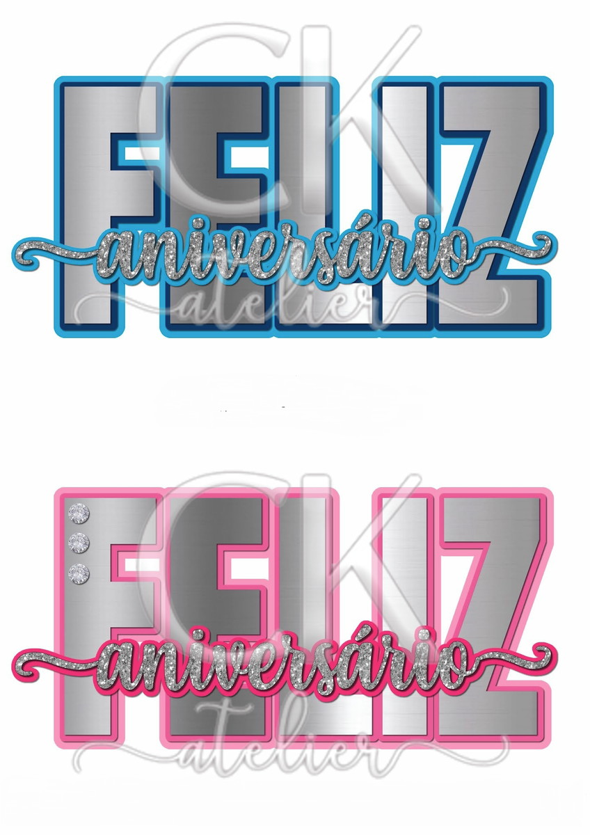 Topo de Bolo Feliz Aniversário