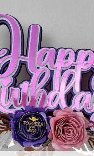 Topo de Bolo Feliz Aniversario