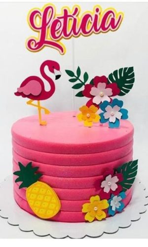 Arquivo de corte topo de bolo - Flamingo