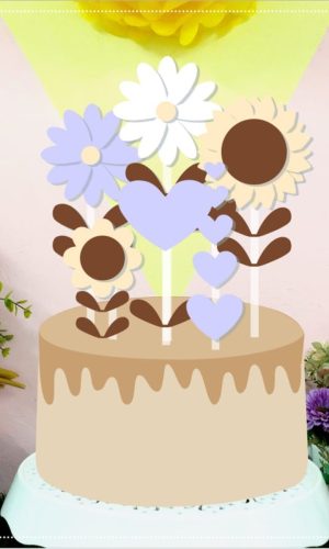 Topo de Bolo Floral