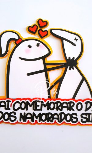 Topo de Bolo Flork Dia dos Namorados