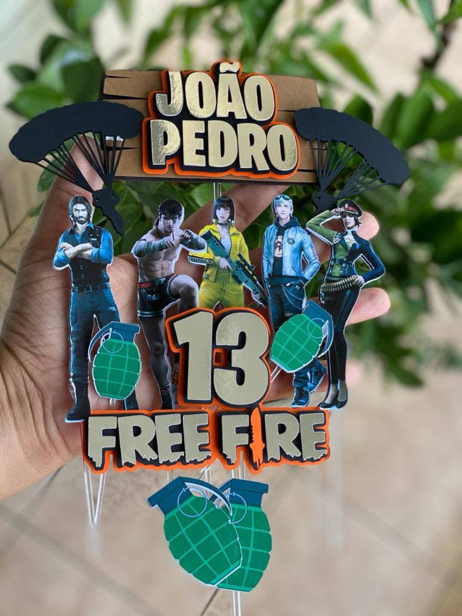 Topo de Bolo Free fire