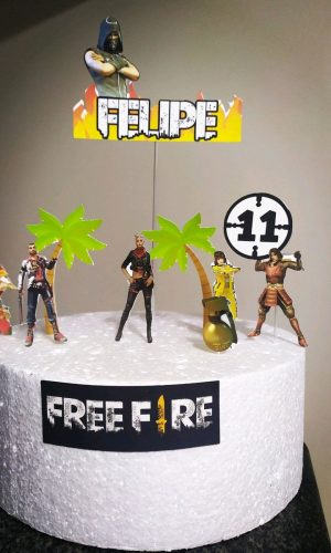 Topo de Bolo Free fire simples sem camada