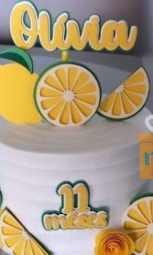 Topo de Bolo Frutas - Limão