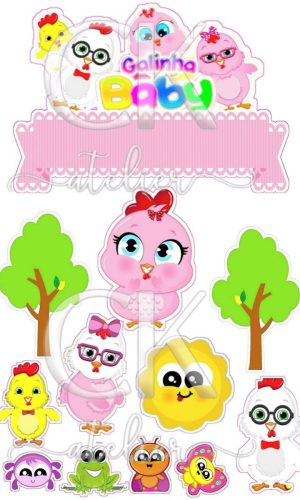Topo de Bolo Galinha Pintadinha Baby