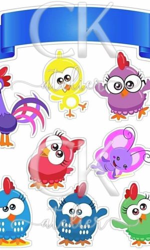 Topo de Bolo Galinha Pintadinha Baby