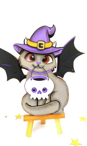 Topo De Bolo Gatinho Halloween
