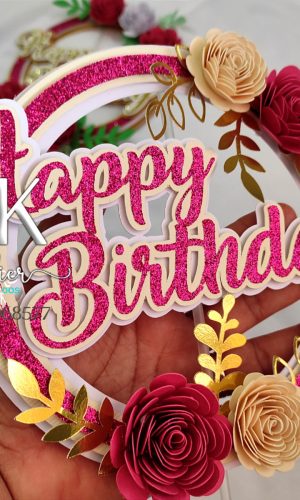 Topo de Bolo Happy Birthday