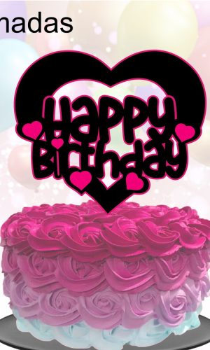 Topo de Bolo Happy birthday
