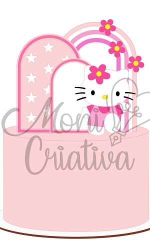 Topo de Bolo Hello Kitty