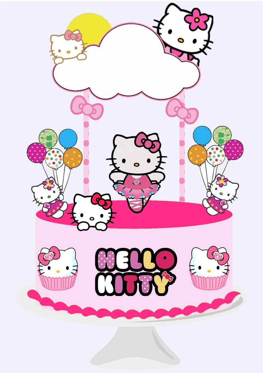 Topo de Bolo Hello kitty
