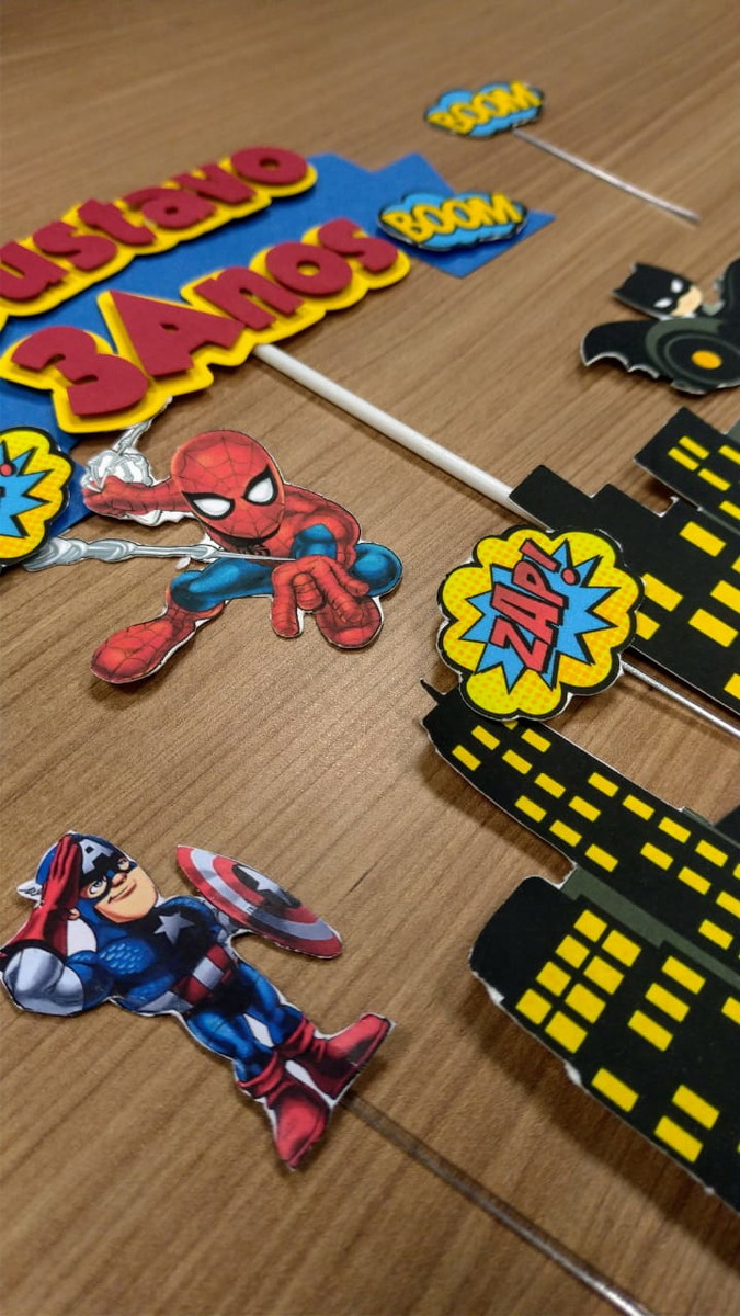 Topo de Bolo Heróis - Imagem 3