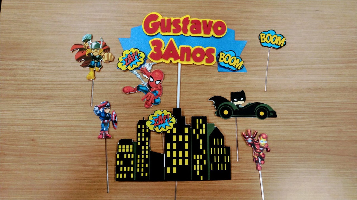 Topo de Bolo Heróis - Imagem 4