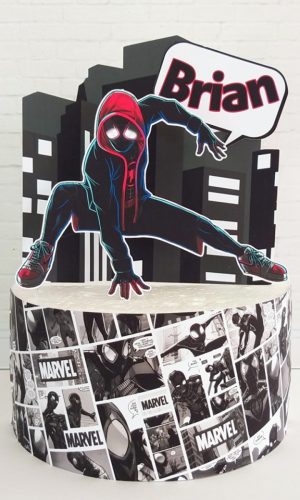 Topo de Bolo Homem Aranha Morales