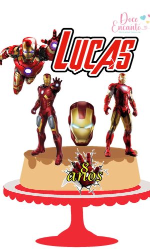 Topo De Bolo Homem De Ferro