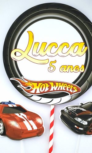 Topo de Bolo Hotwheels