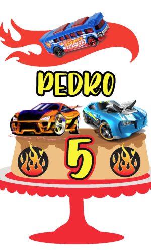 Topo de Bolo Hotwheels
