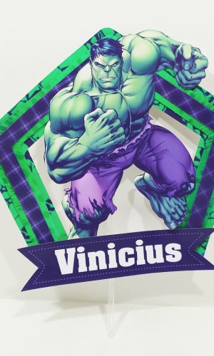 Topo de Bolo Hulk