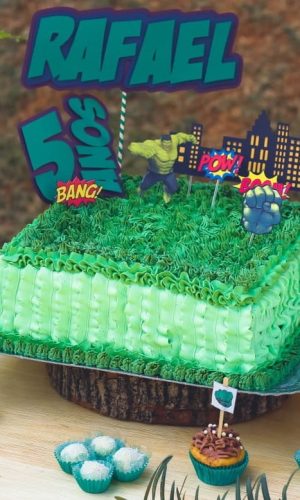 Topo de Bolo Hulk